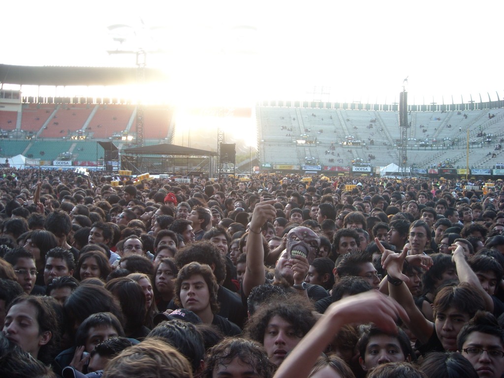 The audience in Mexico City a couple hours before Maiden took the stage.